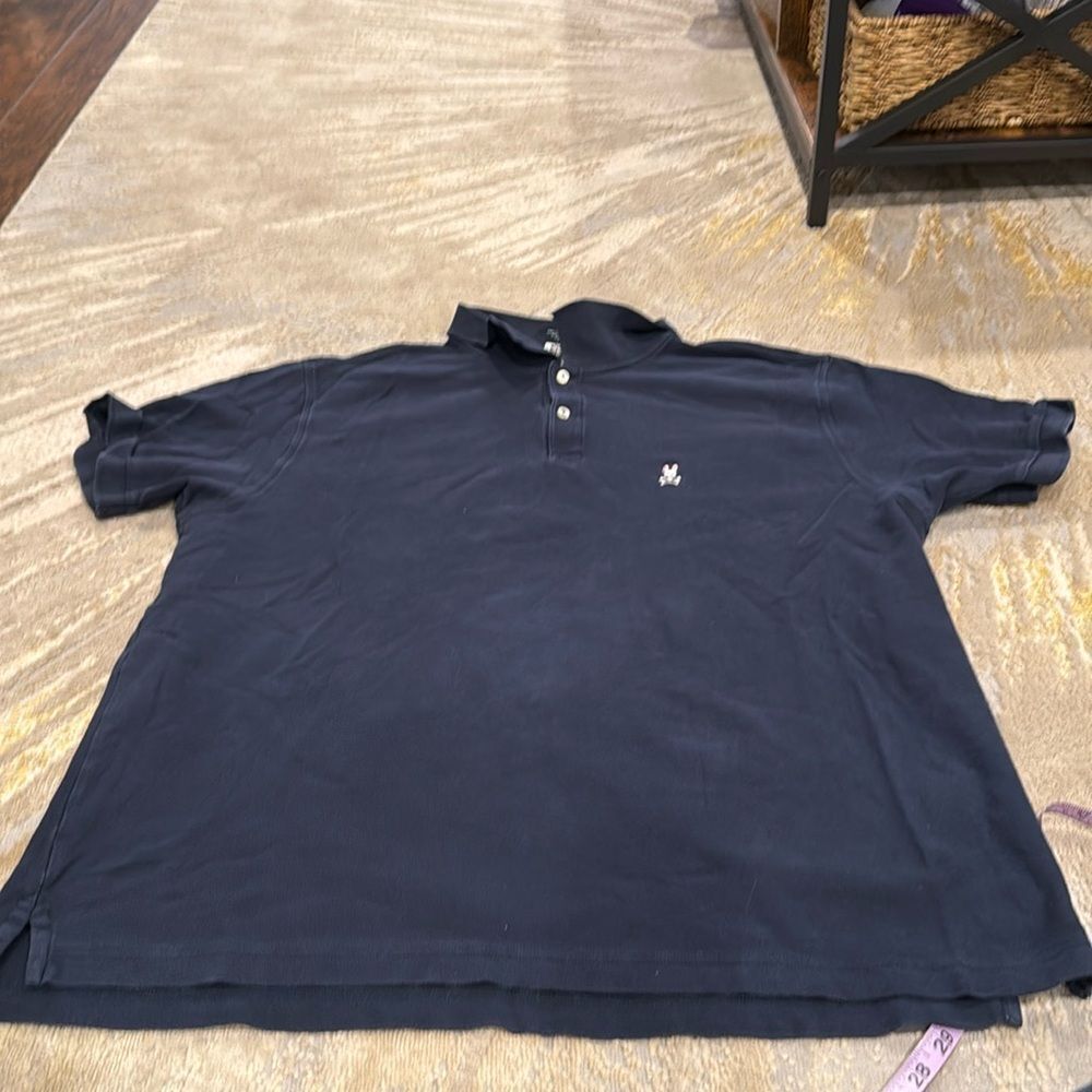 Psycho Bunny by Robert Godley navy blue polo shirt size XL in GUC